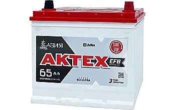 АКБ AKTEX Asia EFB 6ст-65 (о.п.) 550А 232*175*225